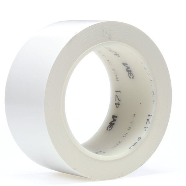 Vinyl Tape, 5.2 Mil, 2"x36 yds., White, PK24